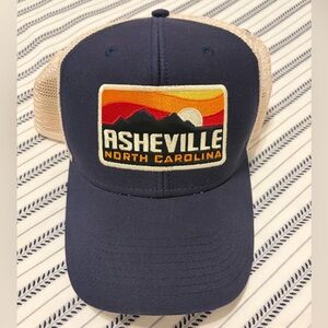 asheville, north carolina navy and tan ouray trucker hat